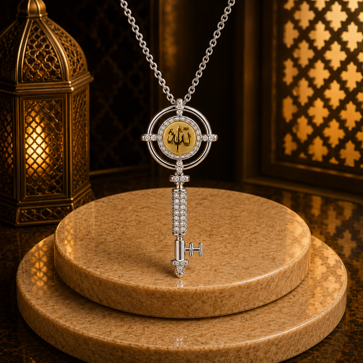 كوليه “الله“ ( مفتاح ) - فضه عيار 925 - الصورة 3