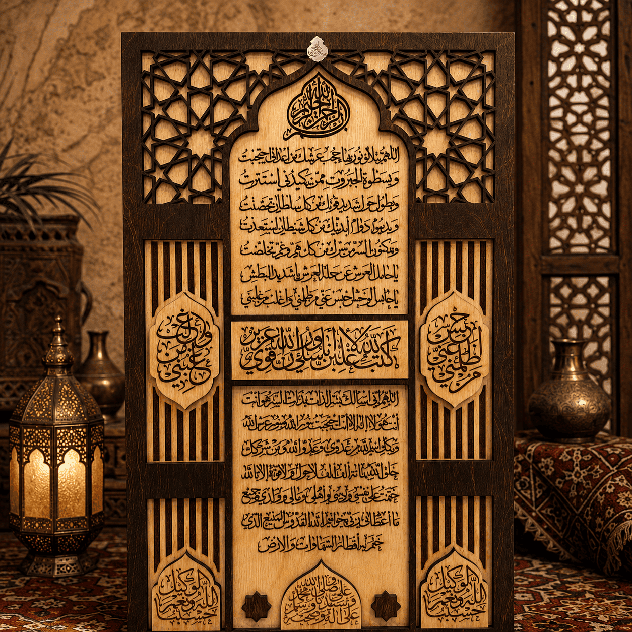 تابلو "حزب الحجب" صناعه هاند ميد من الخشب الطبيعي مقاس45 * 70 - الصورة 3