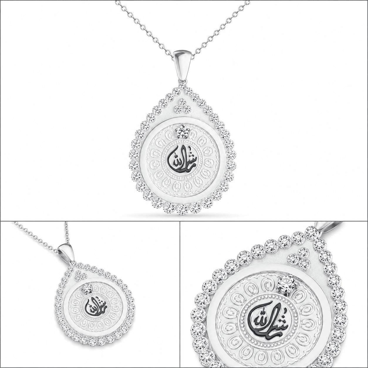 كوليه-“ماشاء الله“ - فضه عيار 925 - الصورة 2
