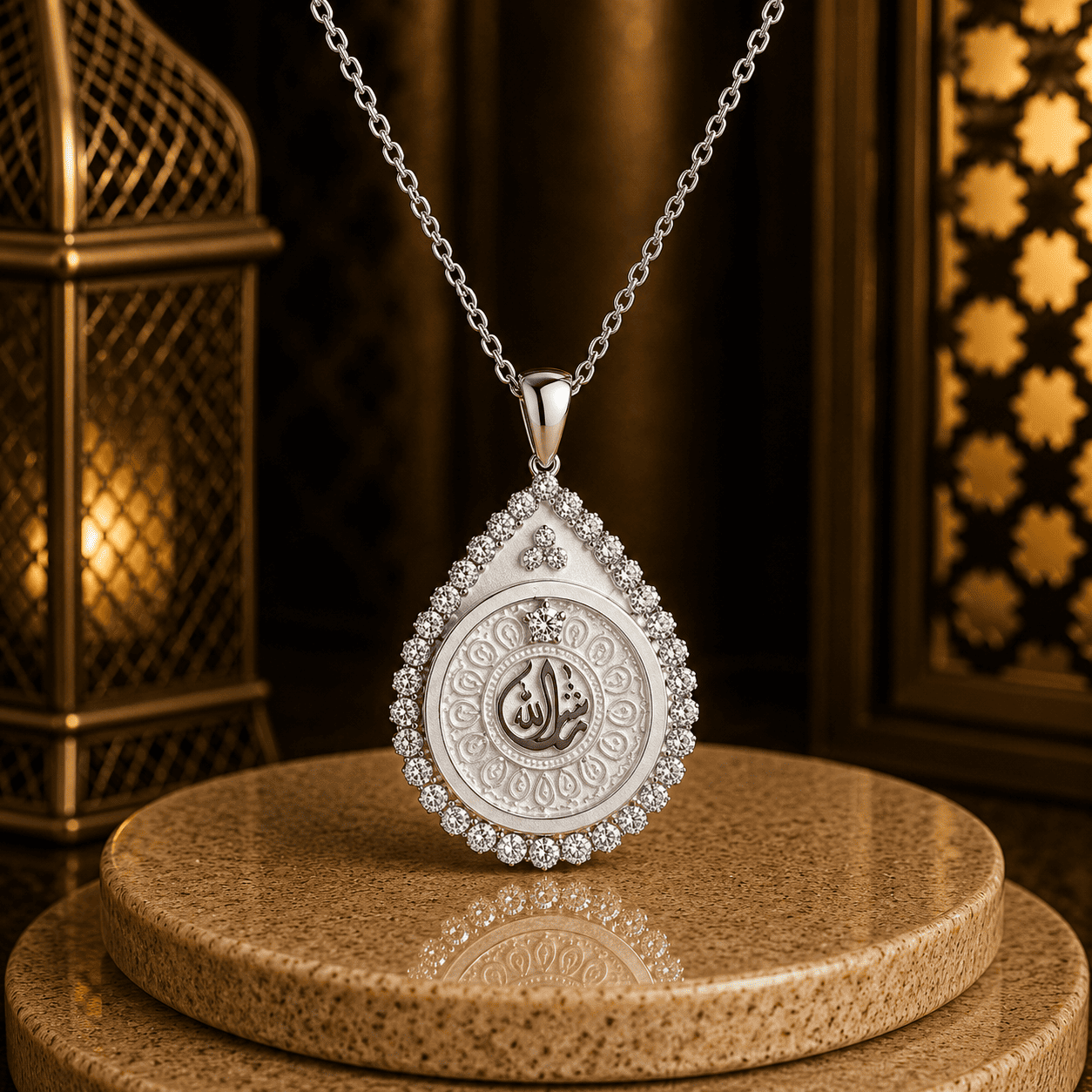 كوليه-“ماشاء الله“ - فضه عيار 925 - الصورة 3