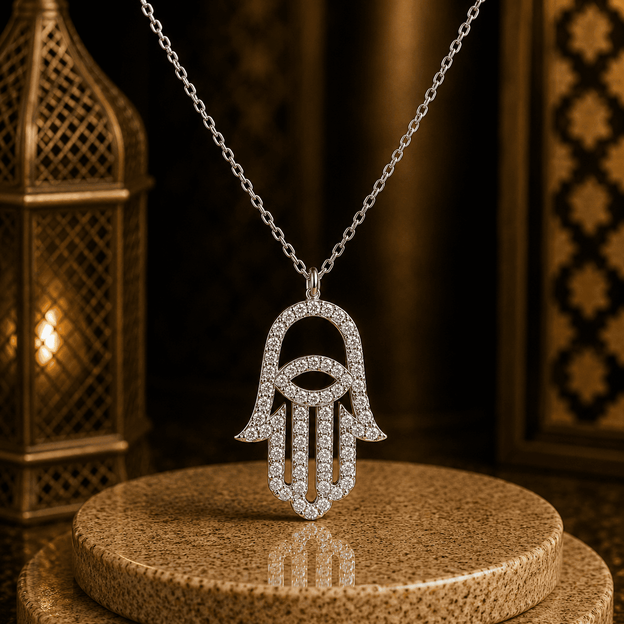 كولي “ كف“ - فضه عيار 925 -مطلي بذهب عيار 18 - الصورة 3