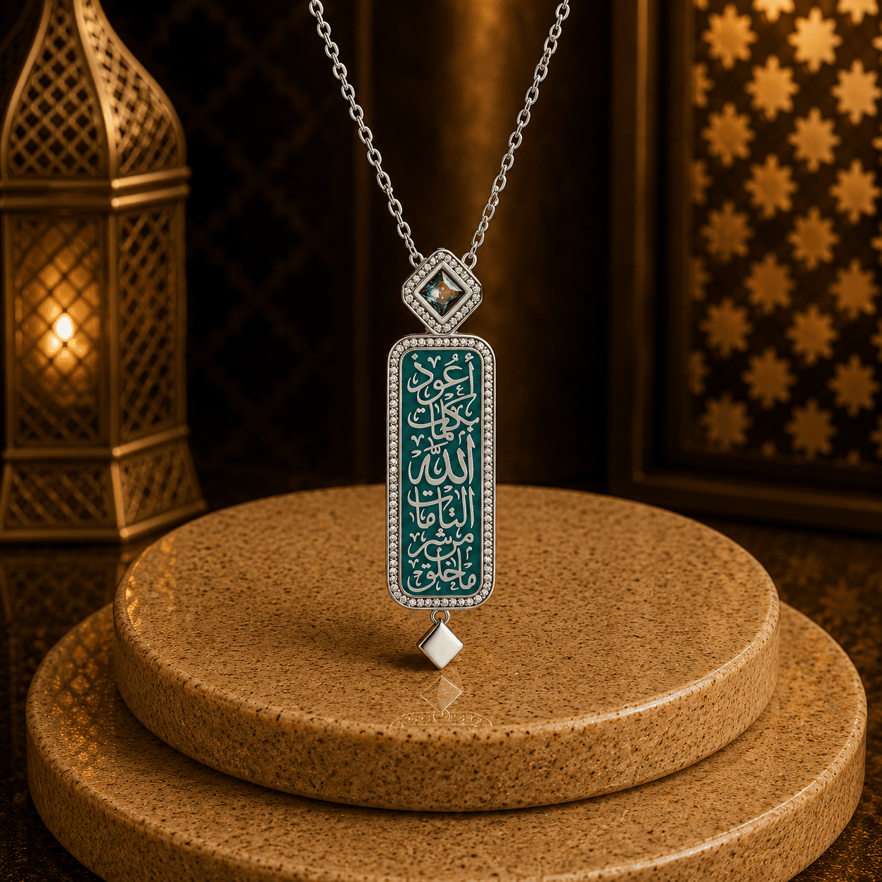 كوليه “اعوذ بكلمات الله التامات “- فضه عيار 925 - الصورة 3