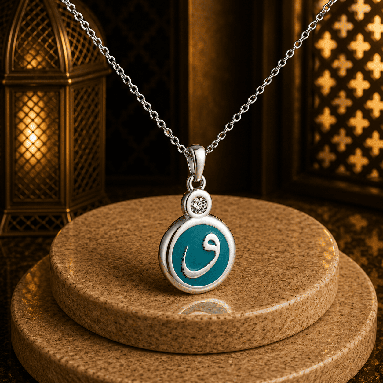 كوليه “حرف الواو“ - فضه عيار 925 - الصورة 3