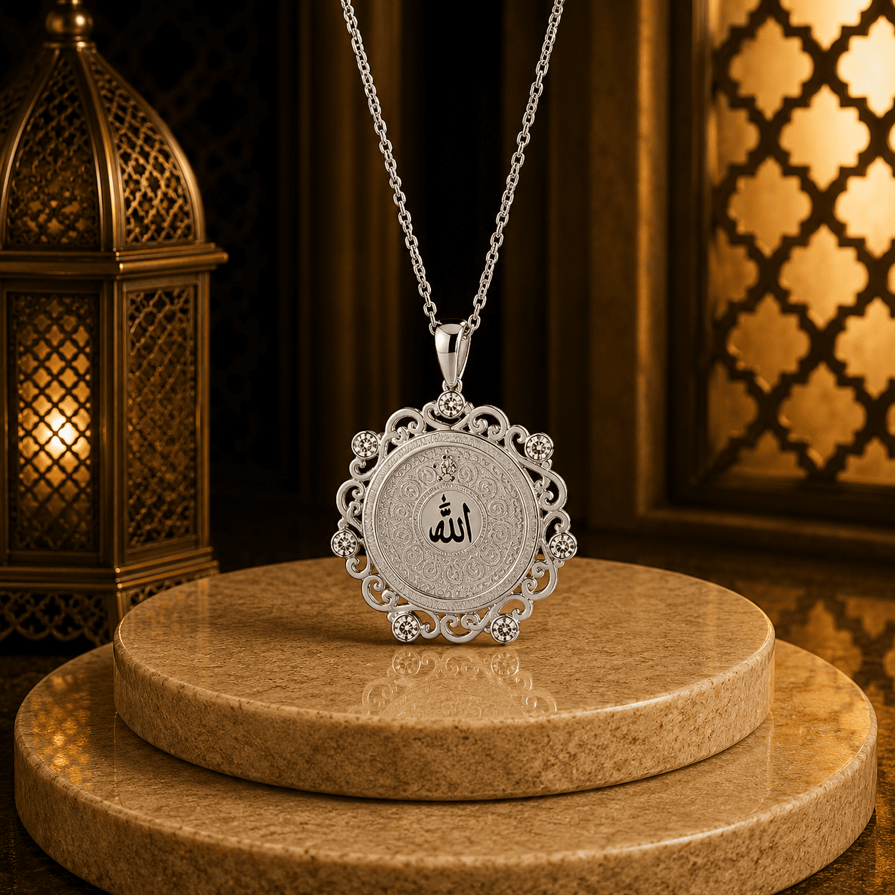 كوليه فضه “الله“ - فضه عيار 925 - الصورة 3